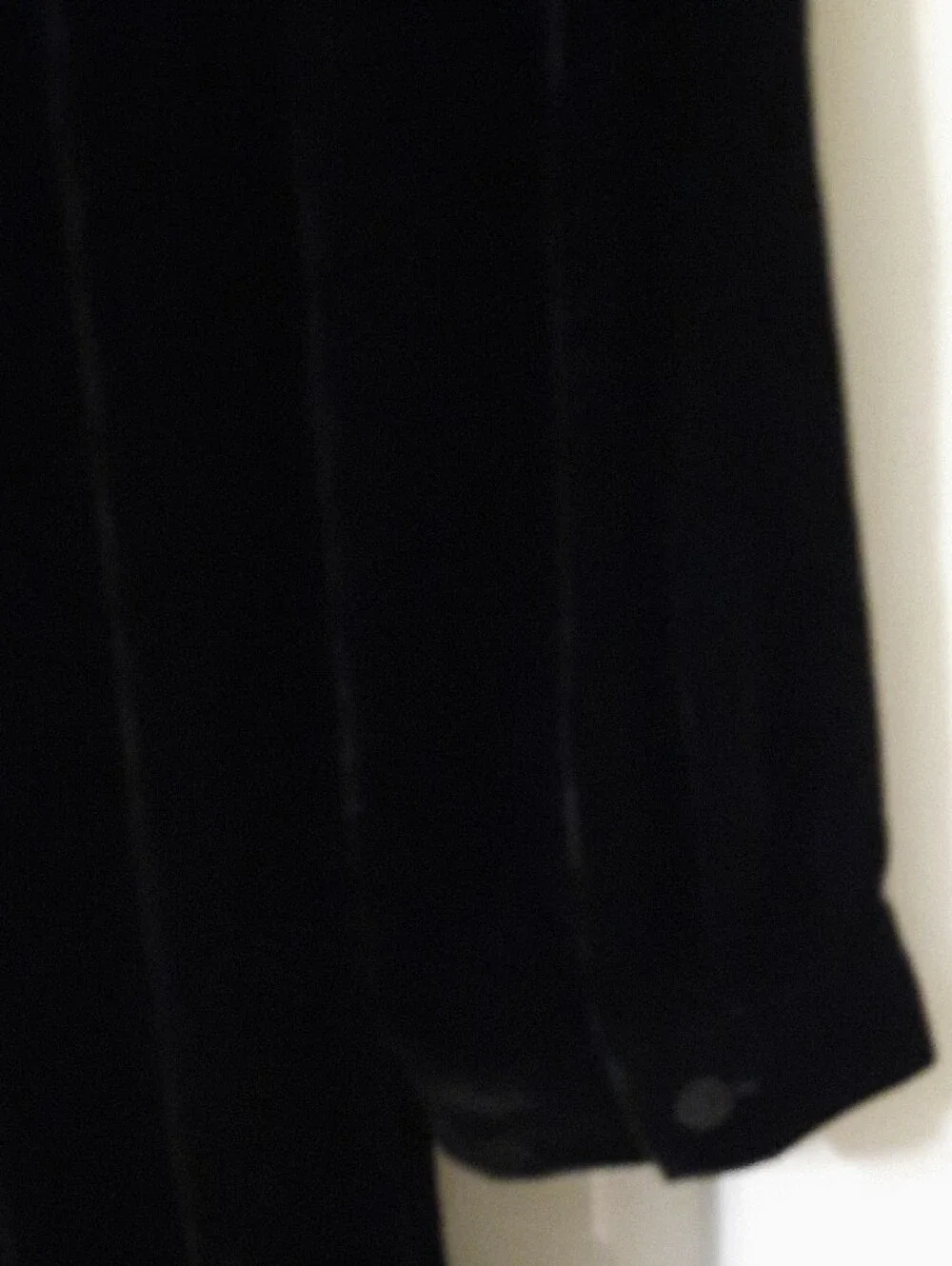 Eileen Fisher Black Velvet Long-Sleeve Shift Dress - Picture 10 of 11